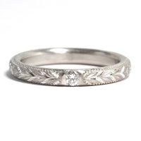 手造り（ハンドメイド）・天然石ダイヤ入り・オーダーメイド結婚指輪（マリッジリング）Pt900(プラチナ)・リング(指輪)・女性用