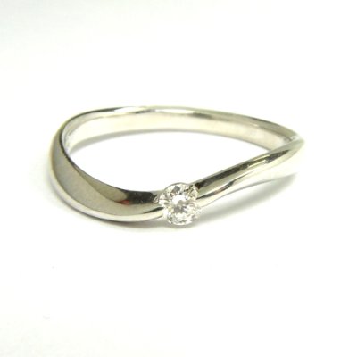 画像1: NEW☆シンプルでオシャレな天然石ダイヤ付ファッションリング！ダイヤ（0.10ｃｔ）・Pt900(プラチナ)・リング(指輪)売約済